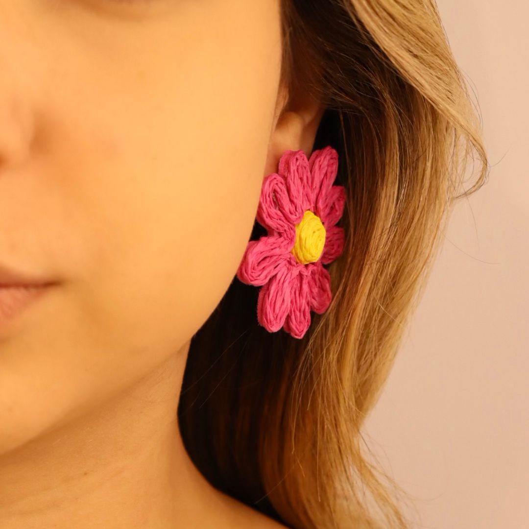 Brinco Flor Palha