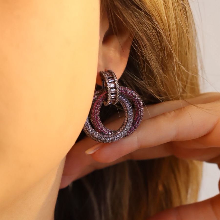 Brinco Argolas Duplas - Semijóia