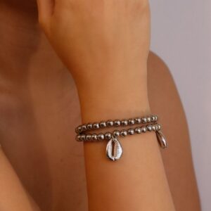 Pulseira Miçanga Prateada