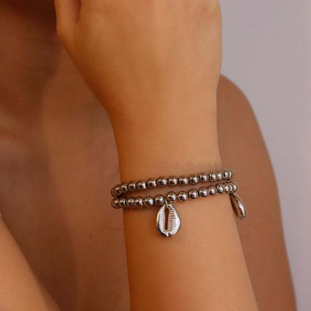 Pulseira Miçanga Prateada