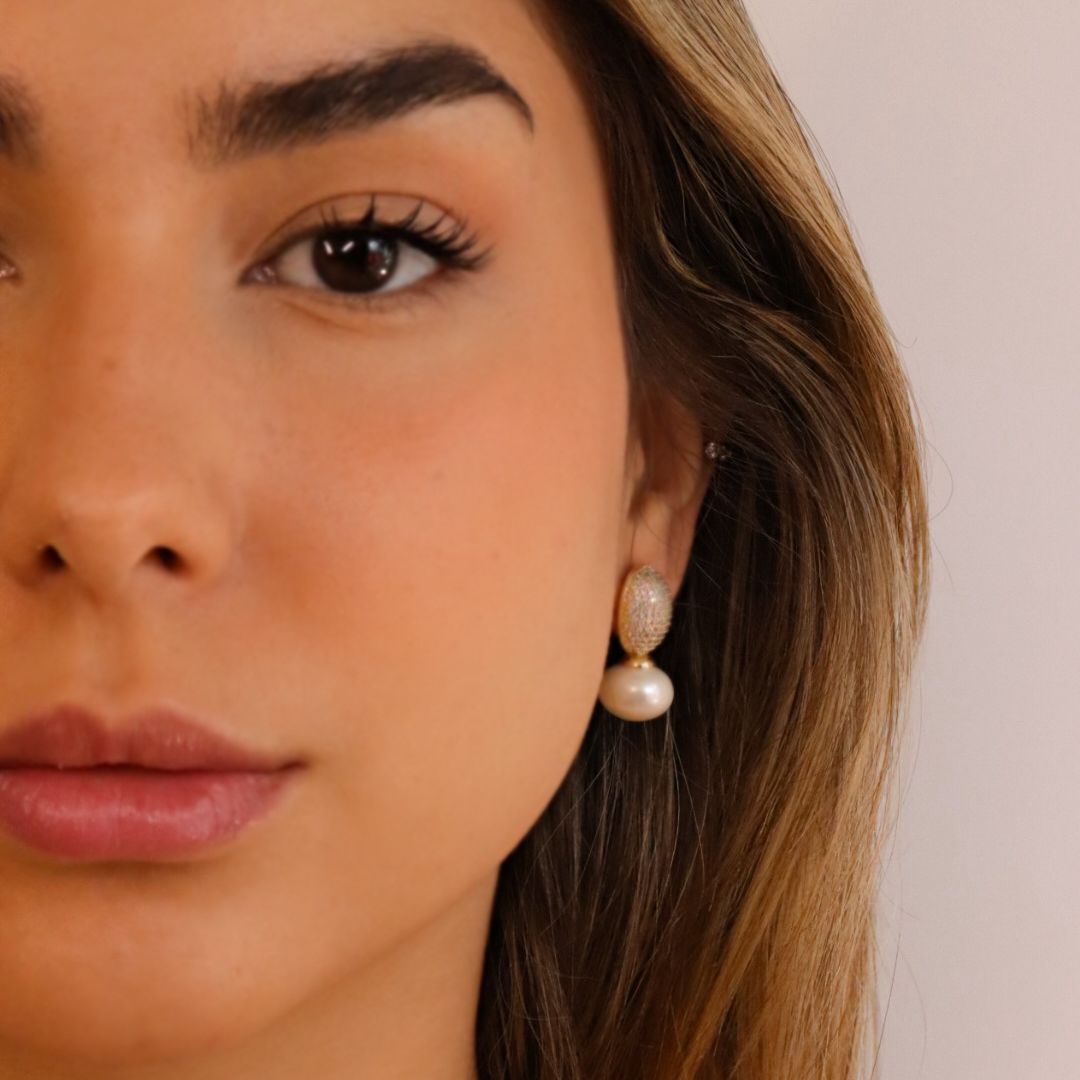 Brinco Clássico Pérola - Semijóia