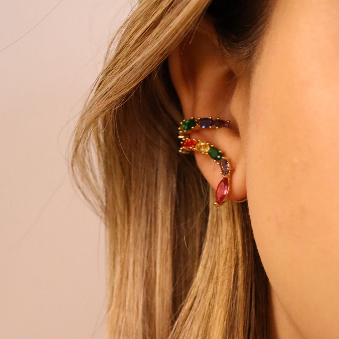 Ear Cuff Arco-Íris - Semijóia