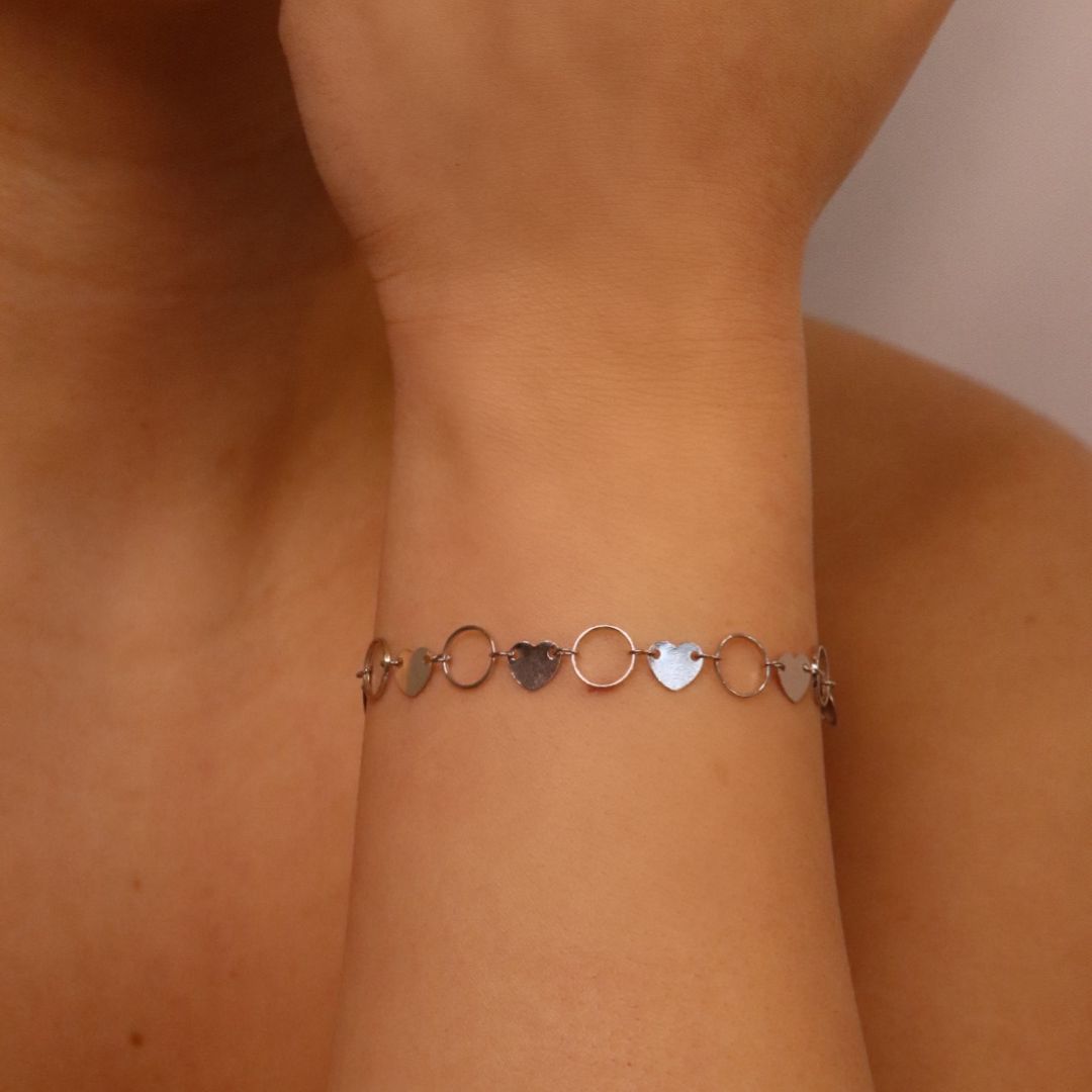 Pulseira Coração e Argolas