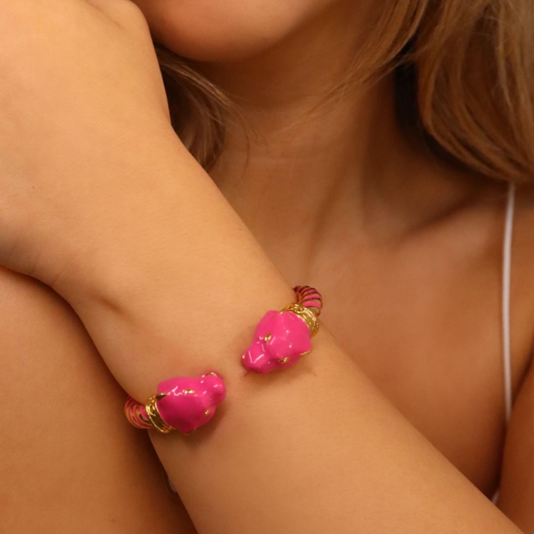 Bracelete Pantera Pink -  Semijóia