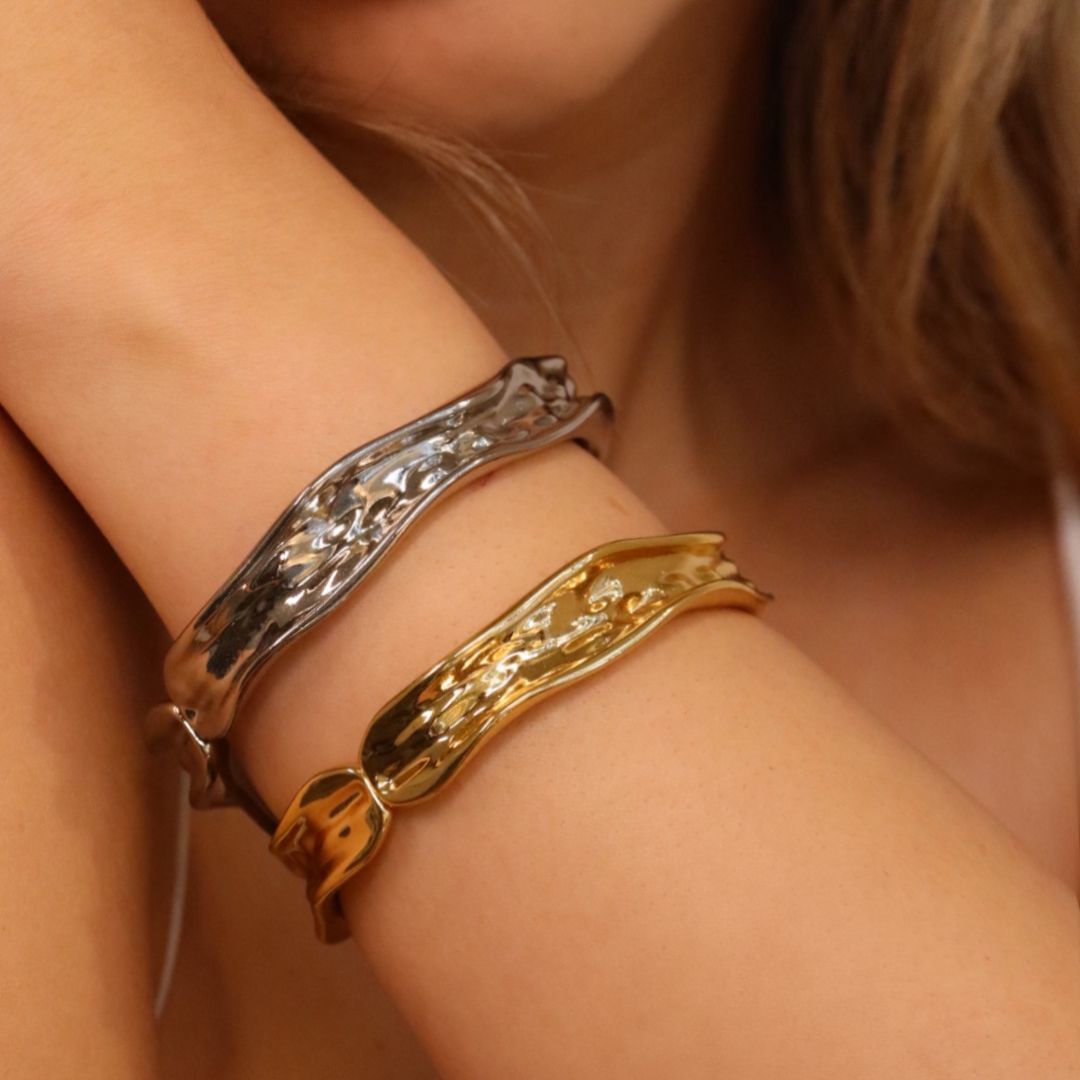 Bracelete Textura Orgânica - Semijóia