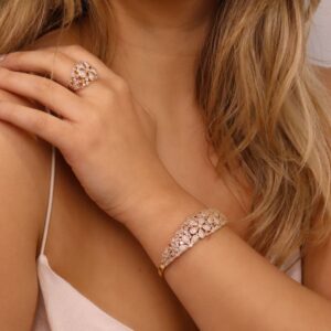 Conjunto Floral Luxo - Semijóia