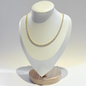 Colar zircônias baguete