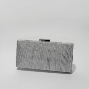 Bolsa festa lurex drapeada prata