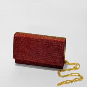 Bolsa Festa pequena Lurex vermelha